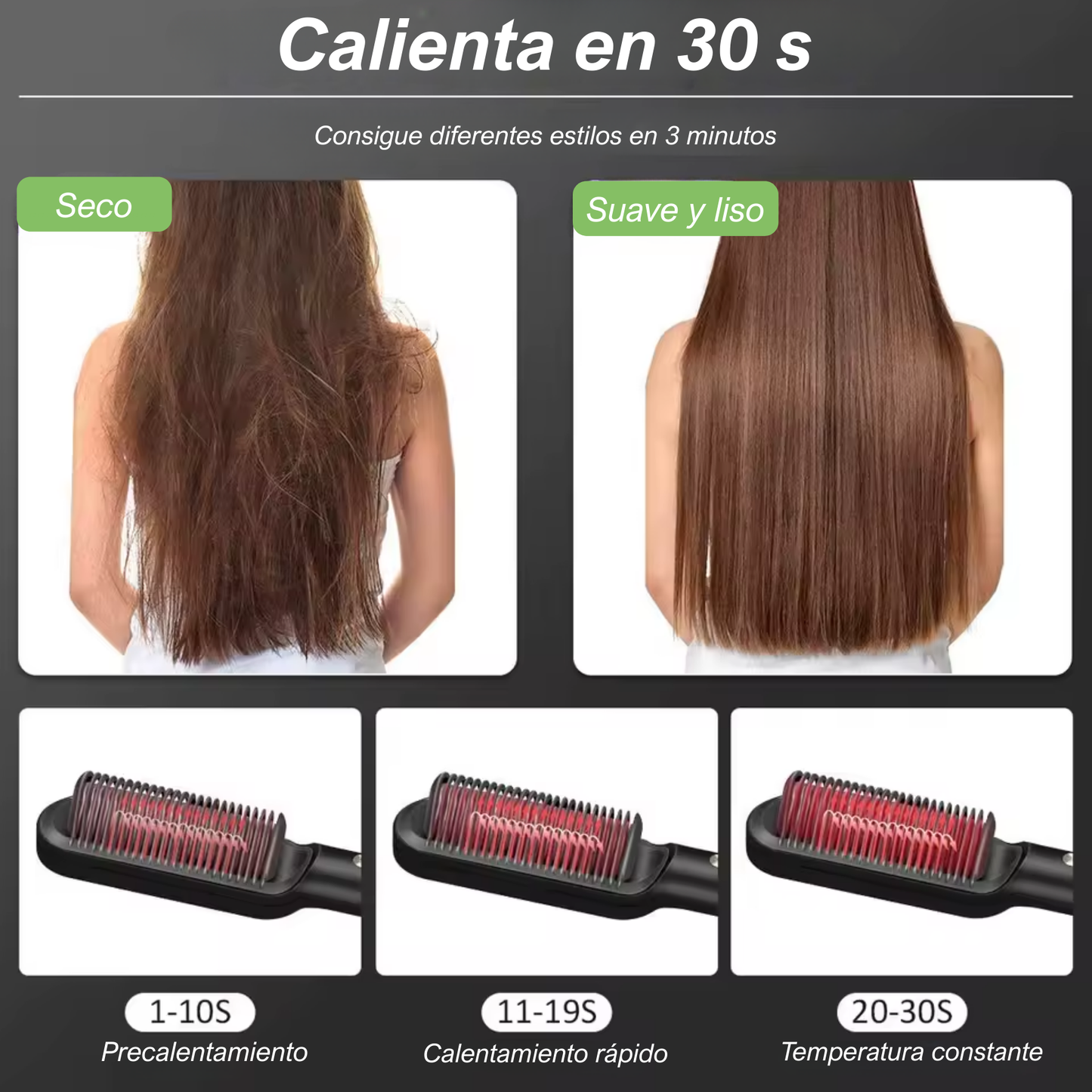 Smooth Glow™ - Cepillo 3 en 1 para un liso perfecto