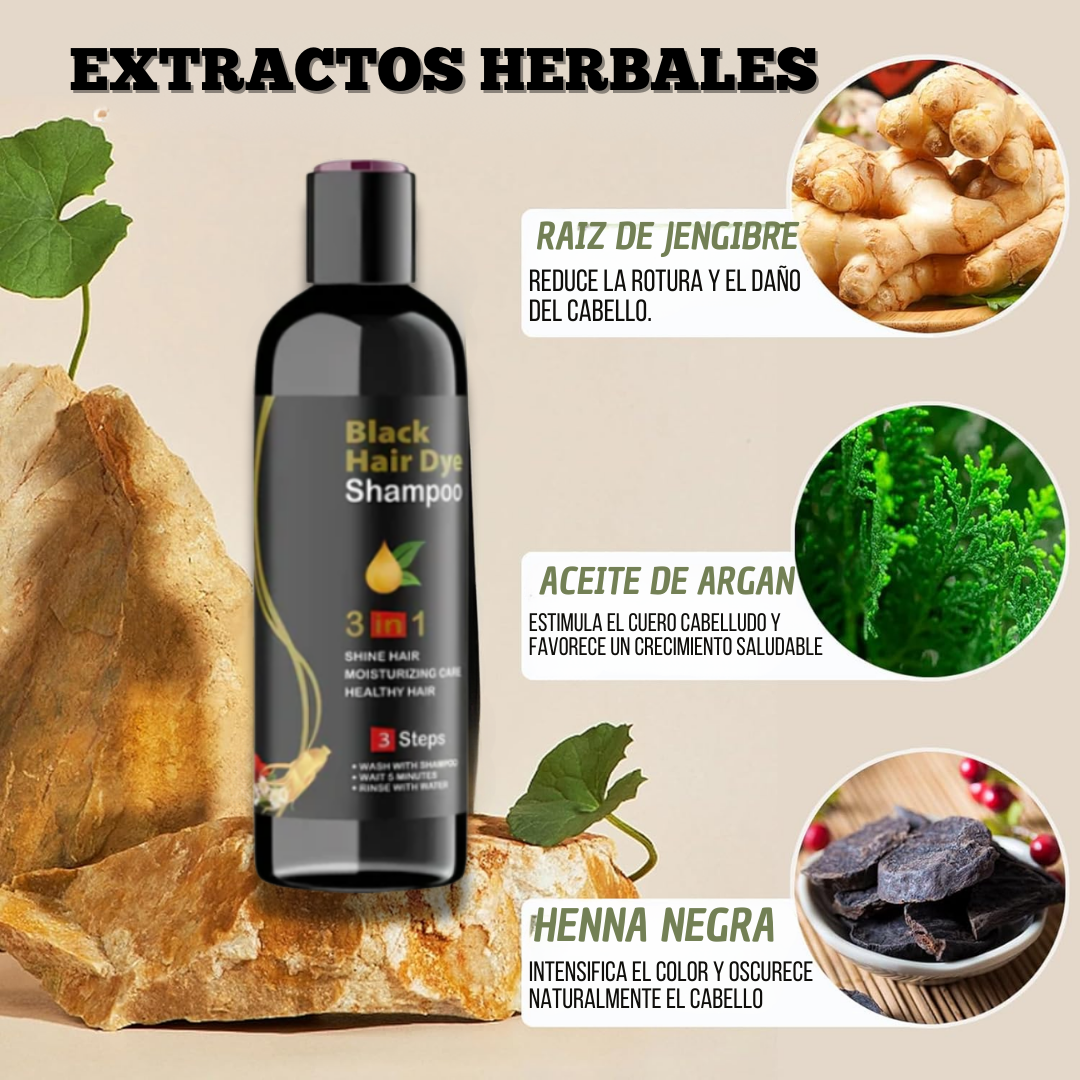 BLACK HAIR DYE™ - SHAMPOO 3 EN 1