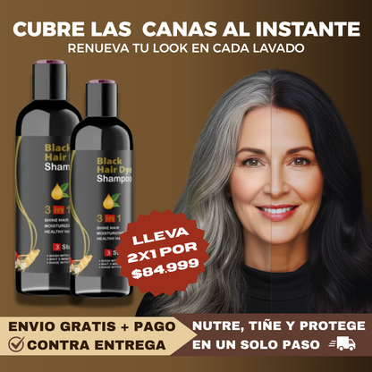 BLACK HAIR DYE™ - SHAMPOO 3 EN 1
