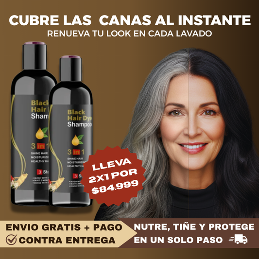 BLACK HAIR DYE™ - SHAMPOO 3 EN 1